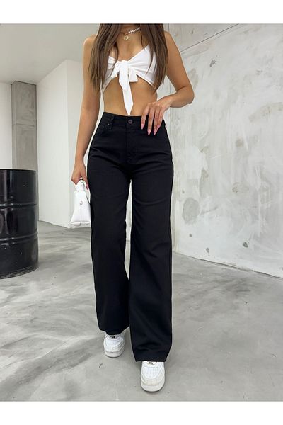 LİMABEL Adenle Ikon Gold Loose Jeans Lycra Palazzo