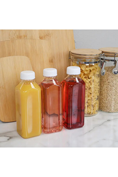 YENİ KOÇ PLASTİK 3Pcs 235ml Detox Juices, Smoothie Diet Athlete's with Pet Bottle Locking Lid