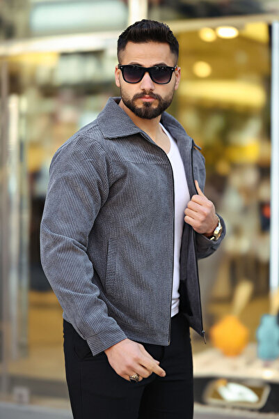 Moderk Yeni Mevsimlik Erkek Kadife Fitilli Kumaş Içi Astarlı Iç Cepli Fermuar...