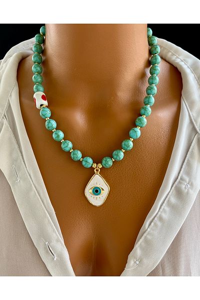 Limi Design Turquoise Evil Eye Necklace with Eye Charm
