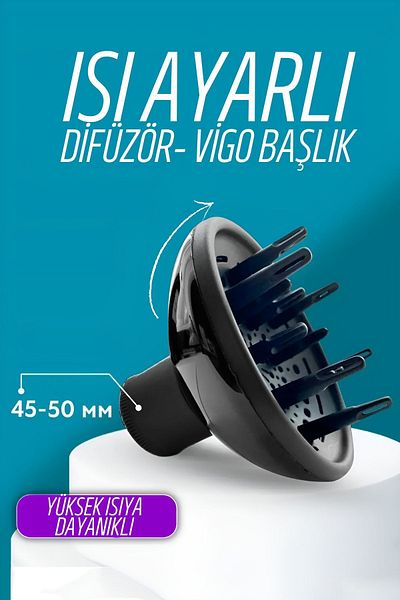 Transformacion Diffuser Head for Heat Adjustable Blow Dryer Professional with Rotating 721554