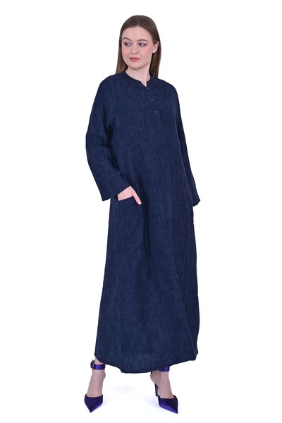 Invee Invee 7026 Modal Dress with Pockets - Navy Blue