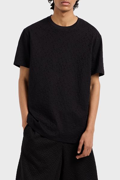Armani Exchange Ανδρικό μπλουζάκι ποδηλάτου Armani Exchange με ανάγλυφο λογότυπο με κανονική εφαρμογή XM000
