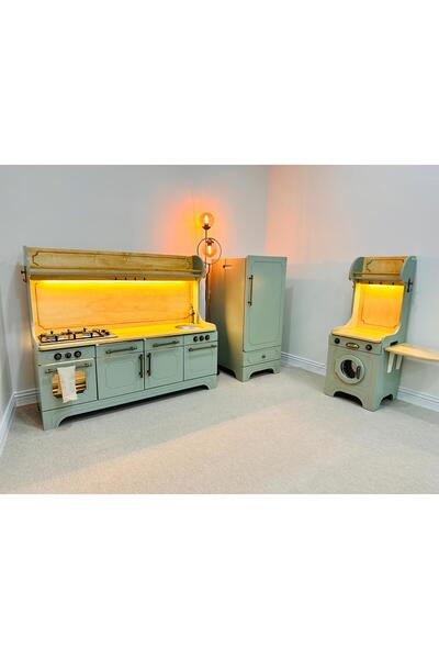 Anne ve Tasarım Luxury Series El Yapımı Oyun Mutfağı | Ahşap Çocuk Mutfağı | ...
