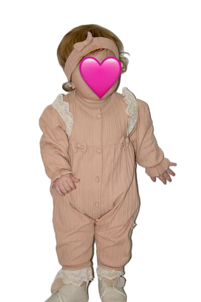 Baby Mizeyn Ruffled Front Buttoned Bandana Baby Girl Jumpsuit