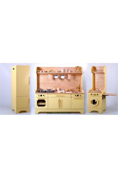 Anne ve Tasarım Luxury Series El Yapımı Oyun Mutfağı | Ahşap Çocuk Mutfağı | ...