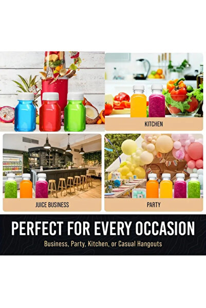 YENİ KOÇ PLASTİK 50Pcs 235ml Detox Juices / Smoothies / Athlete's Content / Pet Bottle / Locking Lid