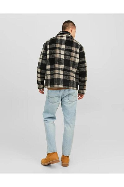 Jack & Jones Wool Look Plaid Jacket