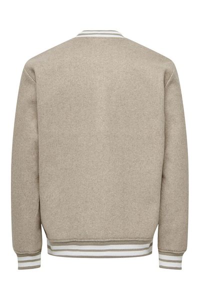 Only & Sons Men's Collar Detailed College Jacket