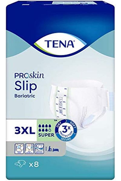 TENA Slip Bariatric Super Adult Diapers, 3XL , 8 Pcs