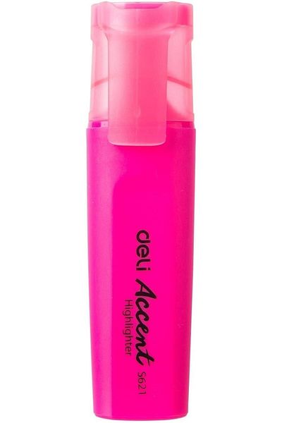 Deli Highlighter Chisel Tip Months 1-12 Separate Sheets 10 Pieces Set, A4 Size, Pink