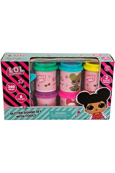 Rainbow Max L.O.L 6-Piece Glitter Dough Set with Tools - No-Toxic Modeling Cl...
