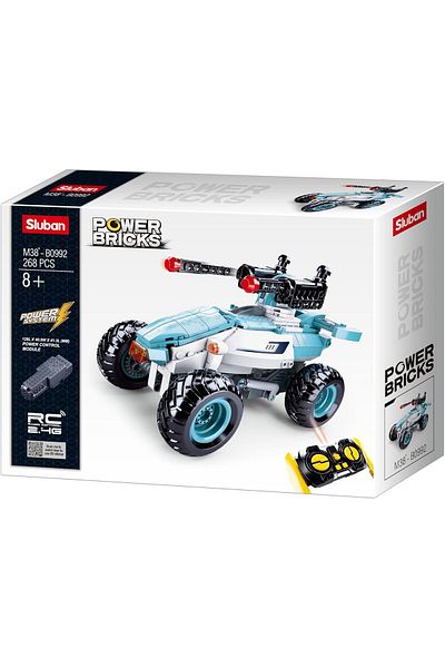 Sluban Power Bricks Series, Ice Rover Racing Car Building Set 268 Pieces, with Remote Conrtol, for A