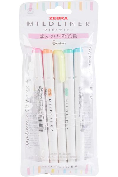 Zebra 145692 5 Color Mildliner Highlighter Pen