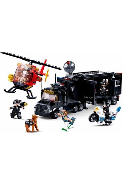 Sluban Police Series - Mobile Control Centre of the Riot Police Building Set 540 PCS with 5 Mini Fig