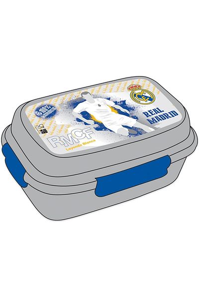 Real Madrid Realmadrid Kids Plastic Lunch Box with 3 Layers, Gray