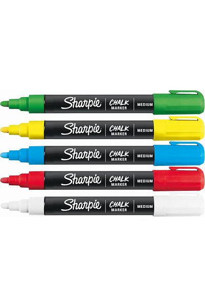 Sharpie Chalk Markers | Wet Erase Chalk Pens | Assorted Colours | 5 Count