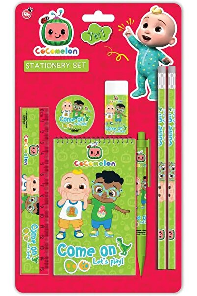 Rainbow Max COCOMELON 7pcs in Stationery Set (2pcs Pencils, Pen, Sharpener, E...