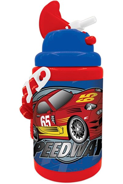 Generic Plastic Sport Car Printed Design Water Bottle for Kids, 450 ml Capacity
