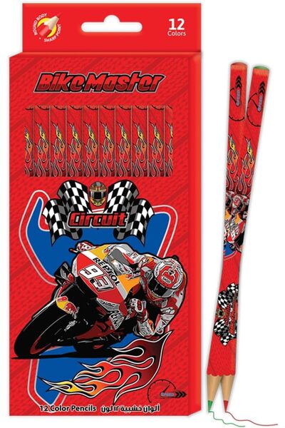 Generic Bike Master Color Pencils Set for Kids 12-Pack