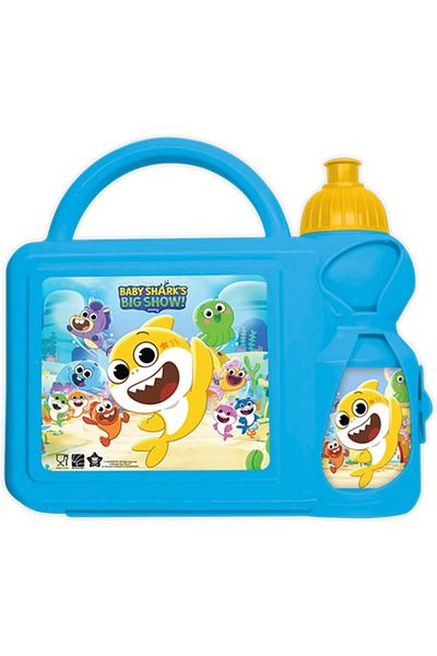 Baby Shark Babyshark Plastic Lunch Box and Water Bottle for Kids, Blue