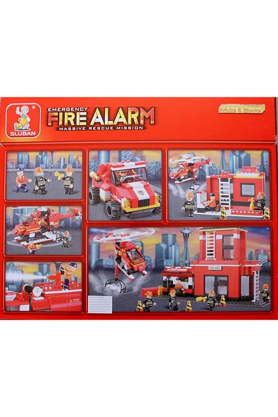 Sluban Fire Series - Fire Station Building Blocks 693PCS With 6 Mini Figures - For Age 6+ Years Old
