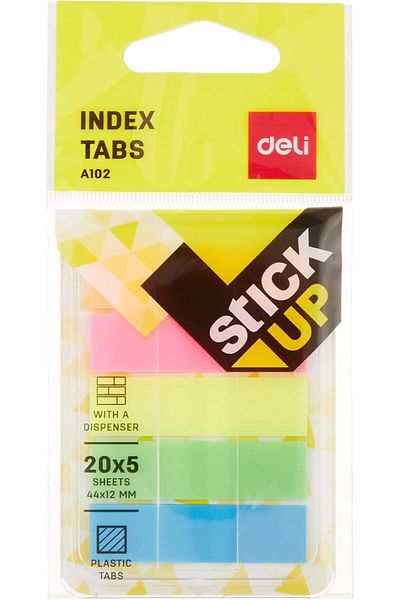 Deli EA10202 Stick Up Index Tabs 100-Sheets, 44 mm x 12 mm Size