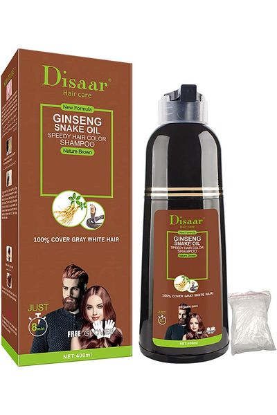 DISAAR Beauty Speedy Hair Color Shampoo 100% Cover Gray White Hair Easy To Use Long Lasting 400ml/13