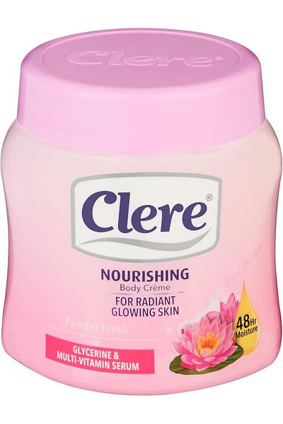 Clere powder fresh body cream for women, 500 ml