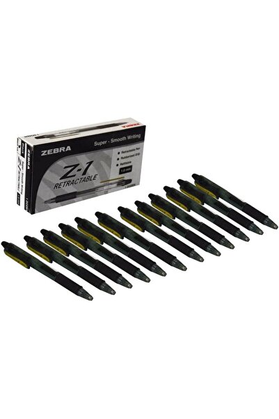 Zebra قلم ضغط Z-1 أسود 1.0 مم عبوة من 12 قطعة