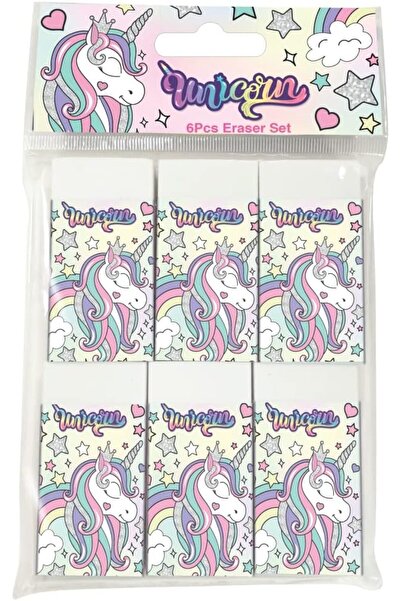 Rainbow Max Unicorn 6pcs Eraser Pencil Erasers for School & Office, Classroom...