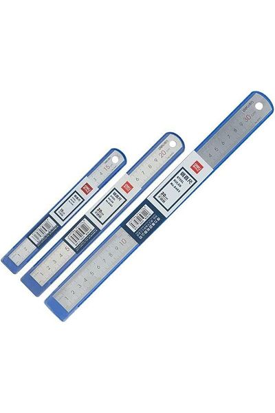 Deli 8461 Metal Ruler 15Cm - Silver
