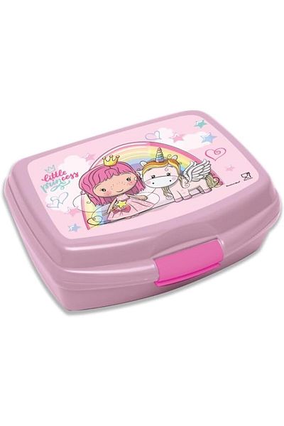 Generic Little Princess Plastic Lunch Box for Kids, Pink