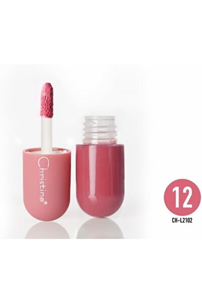 Christine أحمر شفاه سائل مطفي صغير من لوف هاني CH-L2102، W12