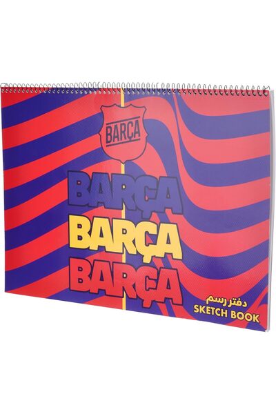 Barcelona دفتر رسم حلزوني، ١٥ ورقة، مقاس ٣٥٠ مم × ٢٥٢ مم، أزرق/أحمر