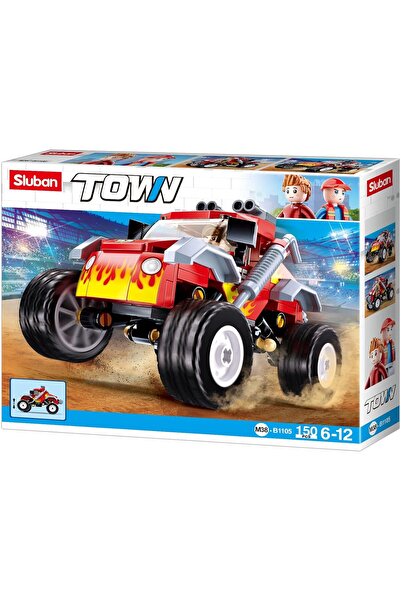 Sluban سلسلة تاون - مكعبات بناء مركبة للطرق الوعرة باللون الأحمر، 150 قطعة مع...