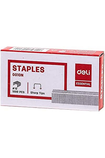 Deli E0010N Staples Box No.10, 20 Pieces, Silver