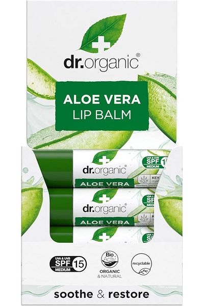 Dr. Organic مرطب شفاه الصبار