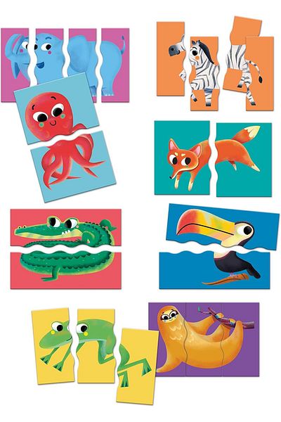 Generic Clementoni Young Learners- 8 Animal Jigsaw Puzzles For Kids 2 Years+ Years Old