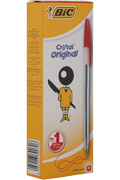 Bic Ballpoint Pen 10-Pieces, Red