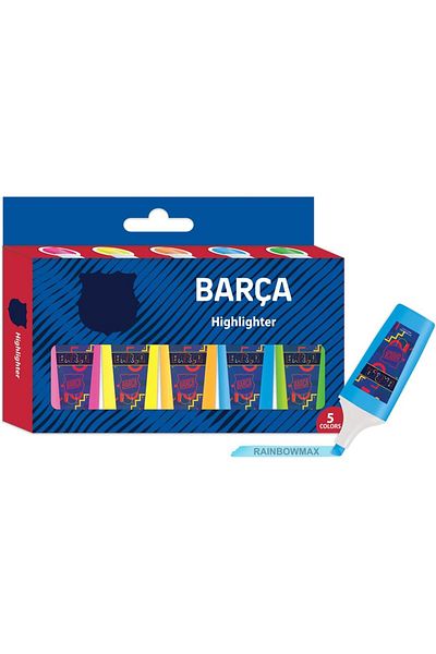 Barcelona Highlighter with Chisel Tip 5 Pieces Set