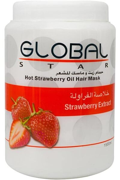 Globalstar جلوبال ستار حمام زيت وماسك للشعر بخلاصة الفراولة - 1500 مل