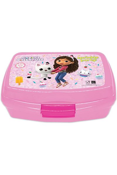 GBDH Gabby's Doll House Kids Plastic Lunch Box, Pink 143906