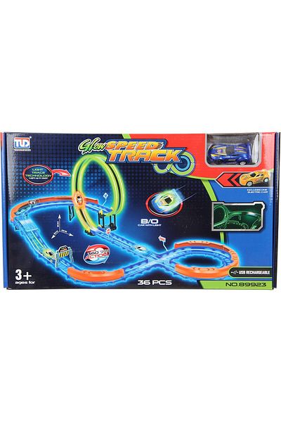 Generic Electric Track Kit with One Car, 36 Pcs - Kids Toy Racing Cars with Tracks for Ages 3+
