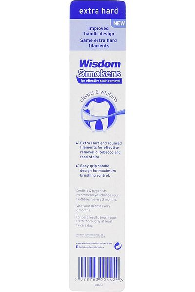 WISDOM فرشاة أسنان المدخنين شديدة الصلابة