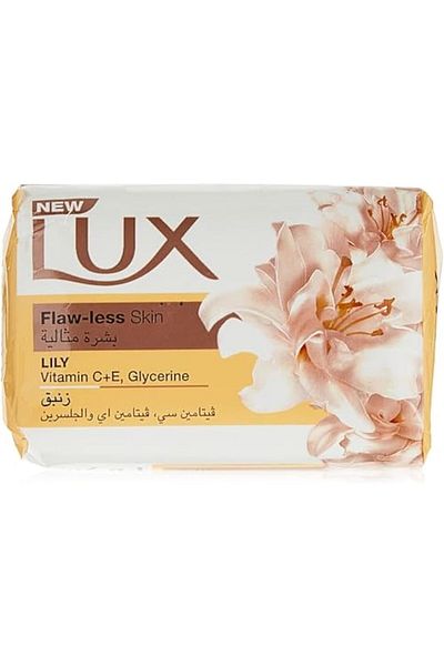 LUX Bar Soap for flaw-less skin, Lily, with Vitamin C, E, and Glycerine, 75g