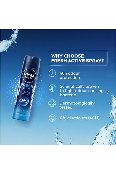 NIVEA مزيل العرق الأصلي فريش أكتيف للرجال، 150 مل