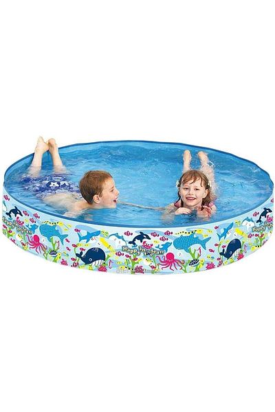 Jilong Happy Sea Paddling Pool Diameter 150 x 25 cm Children's Pool Swimming Pool with Fixed Walls