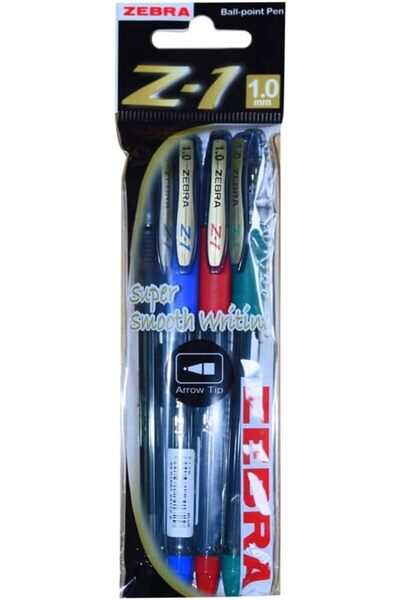Zebra أقلام جافة 4 ألوان متنوعة 1.0 مم