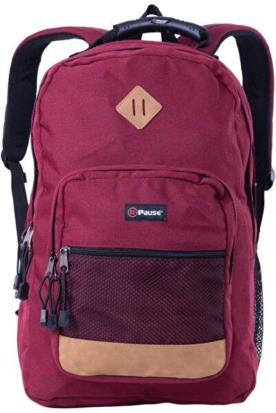 Pause School Backpack, 19 inch Size, Red